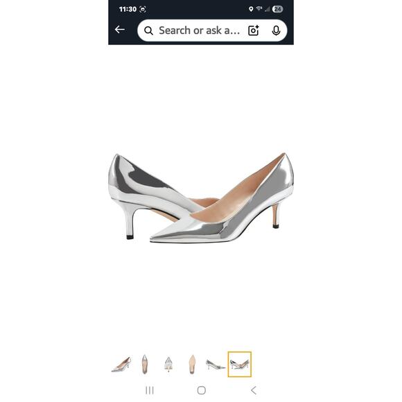 Marc Fisher Women's Alola2 Pointed Toe Silver Mirror Pump Heels US Size 8.5M - Picture 1 of 8